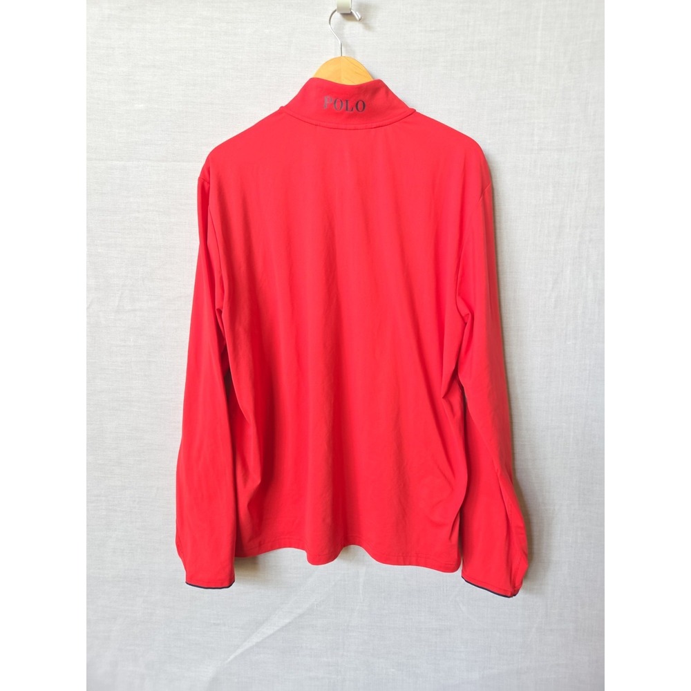 Polo Golf Ralph Lauren Pullover Mens Large 1/4 Zip Up Red Blue Lightweight - Picture 2 of 15
